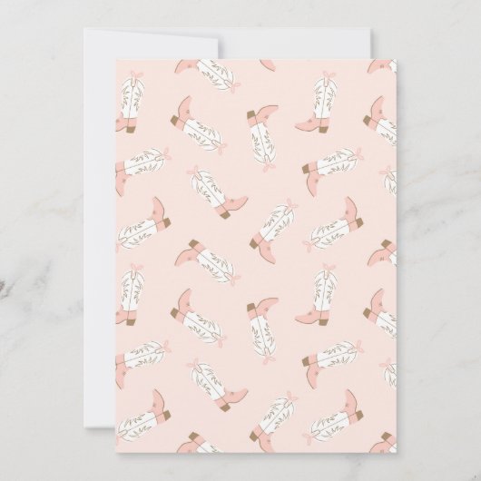 Roze Westerne eerste Rodeo Girl Verjaardag Kaart (Achterkant)