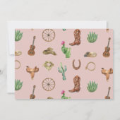 Roze Westerne Eerste verjaardag Rodeo Baby Girl In Kaart (Achterkant)