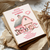 Roze Westerne Eerste verjaardag Rodeo Baby Girl Kaart