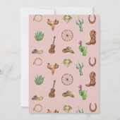 Roze Westerne Eerste verjaardag Rodeo Baby Girl Kaart (Achterkant)