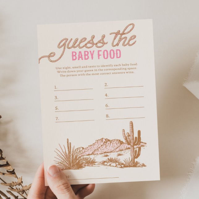 Roze Westerne Guess Baby Food spel (Creator heeft geüpload)