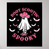 Roze Westerne Halloween Cowboy Ghost Boot Scootin  Poster (Voorkant)