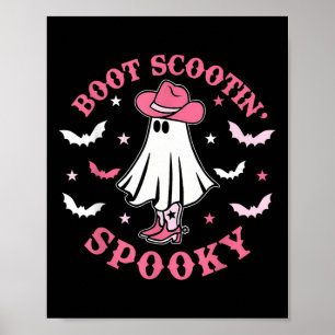 Roze Westerne Halloween Cowboy Ghost Boot Scootin  Poster