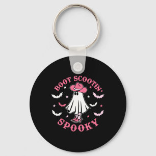 Roze Westerne Halloween Cowboy Ghost Boot Scootin Sleutelhanger