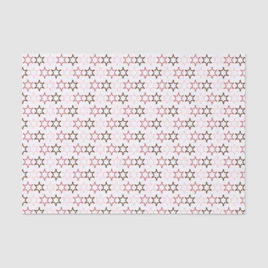 Roze Westerne Sheriff Star Tissue Papier (Voorkant)