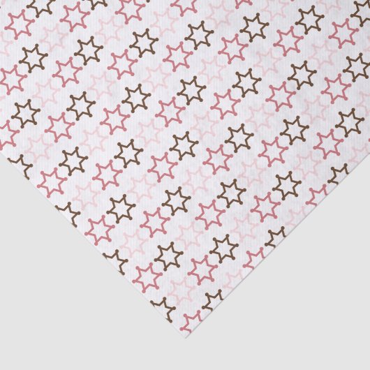 Roze Westerne Sheriff Star Tissue Papier (Detail)