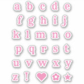 Roze Westerne themapartijletters Alfabet Stickers (Voorkant)