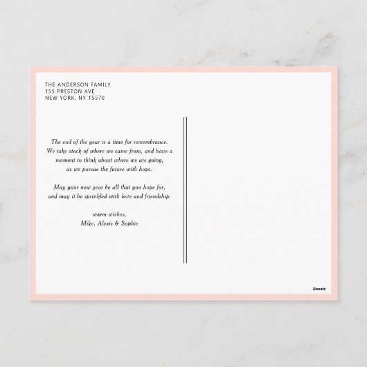 Roze Westerne Typografie Vrolijke Kerstfoto Feestdagenkaart (Achterkant)