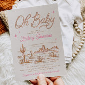 Roze Westerne uitnodiging tot Baby shower