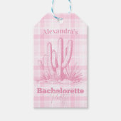 Roze Westerne vrijgezellenreis Cadeaulabel (Voorkant)