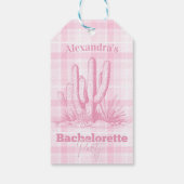 Roze Westerne vrijgezellenreis Cadeaulabel (Achterkant)