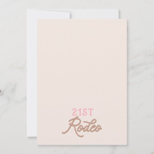 Roze Westerne woestijn 21ste Rodeo 21ste verjaarda Kaart (Achterkant)