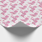 Roze Westerse Bloem Koetsier Laarzen & Parels Cadeaupapier (Hoek)