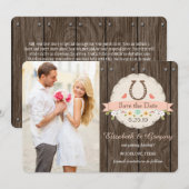 ROZE WESTERSE HOEF Save the Date Kaart (Voorkant / Achterkant)