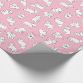 Roze westie-papier cadeaupapier (Hoek)