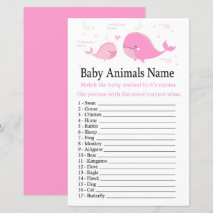 Roze Whale Baby Dieren Naam Game