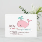 Roze Whale Baby Shower-uitvindingen Kaart (Staand voorkant)