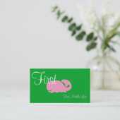 Roze Whale Girls Calling Card Contactkaartje (Staand voorkant)