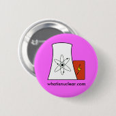 Roze whatisnuclear.com-pen ronde button 5,7 cm (Voorkant /achterkant)