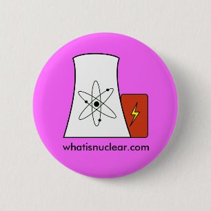 Roze whatisnuclear.com-pen ronde button 5,7 cm