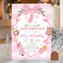 Roze Whimsical Alles wat ik wil FOUR Kerstmis Verj