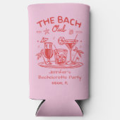 Roze Whimsical Beach Cocktail Bachelorette Party Seltzer Blikjeskoeler (Voorkant)
