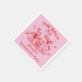 Roze Whimsical Beach Cocktail Bachelorette Party Servet (Hoek)