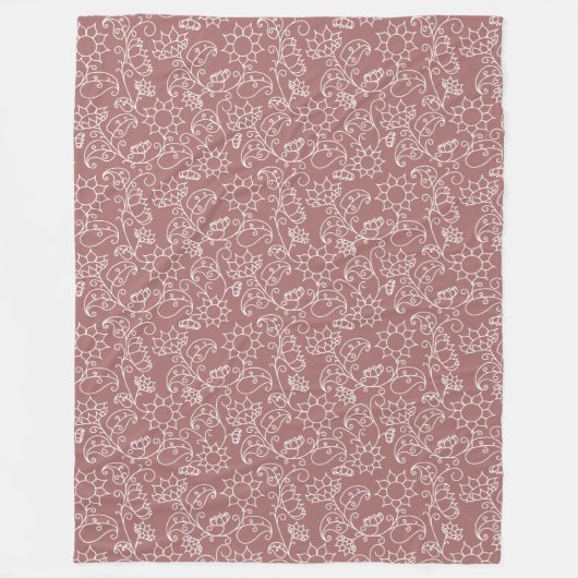 Roze Whimsical Bloemensherpa Deken (Voorkant)