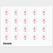 Roze Whimsical Bomen Ronde Sticker (Vel)