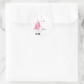 Roze Whimsical Bomen Ronde Sticker (Tas)