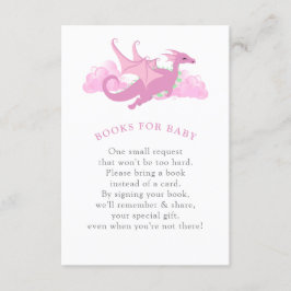 Roze Whimsical Dragon Baby shower Books voor Baby Informatiekaartje