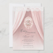 Roze Whimsical Elegante Beer Babyshower Kaart (Voorkant)