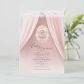 Roze Whimsical Elegante Beer Babyshower Kaart (Staand voorkant)