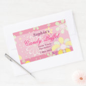 Roze Whimsical Flower Snoep Buffet Sticker (Envelop)