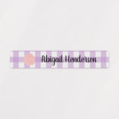 Roze Whimsical Flowers Paars Play Name Labels (Design 1)