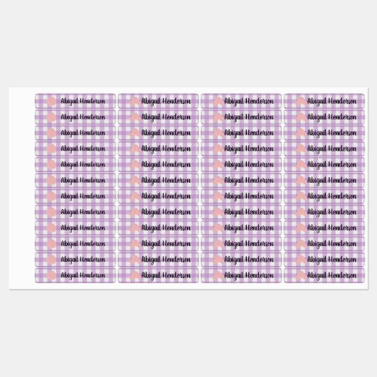 Roze Whimsical Flowers Paars Play Name Labels (Vel)