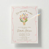Roze Whimsical Golvend Bruidsfeest Uitnodiging