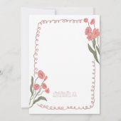 Roze Whimsical Handgeschilderde Bruidsuitnodiging Kaart (Achterkant)