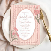 Roze Whimsical Handgeschilderde Bruidsuitnodiging Kaart