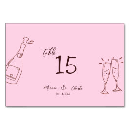 Roze Whimsical Handgeschreven Krabbel Huwelijk Kaart