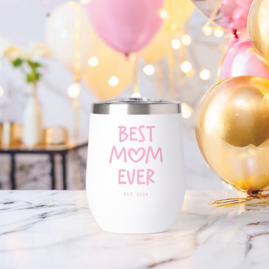 Roze Whimsical Hart Beste Moeder Ooit (Vrijgezellenfeest (Gedraaid)  )