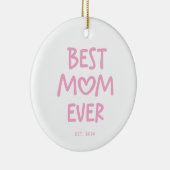 Roze Whimsical Hart Beste Moeder Ooit Keramisch Ornament (Rechts)