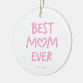 Roze Whimsical Hart Beste Moeder Ooit Keramisch Ornament (Links)