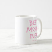 Roze Whimsical Hart Beste Moeder Ooit Koffiemok (Voorkant rechts)