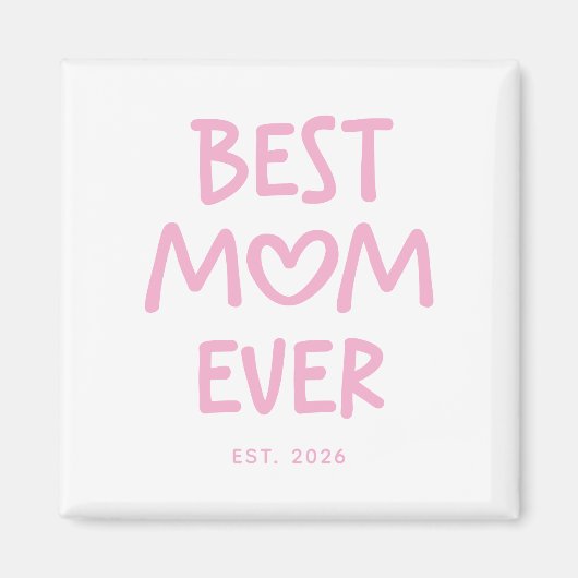 Roze Whimsical Hart Beste Moeder Ooit Magneet (Voorkant)