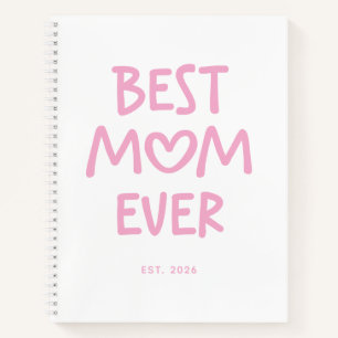Roze Whimsical Hart Beste Moeder Ooit Notitieboek