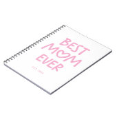 Roze Whimsical Hart Beste Moeder Ooit Notitieboek (Linkerzijde)