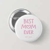 Roze Whimsical Hart Beste Moeder Ooit Ronde Button 5,7 Cm (Voorkant /achterkant)