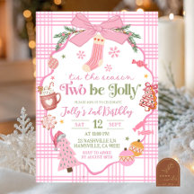 Roze Whimsical Kerstboog Verjaardag