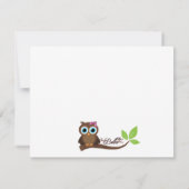 Roze Whimsical Owl Baby shower nodigt uit Kaart (Achterkant)